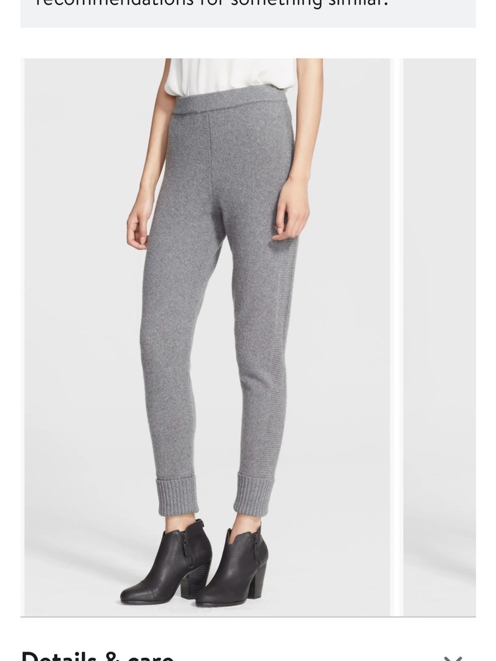 rag & bone Charlize Cashmere Sweater Cuffed Pant RARE
